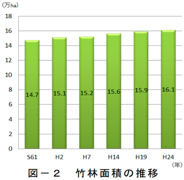 竹林面積の推移（棒グラフ）