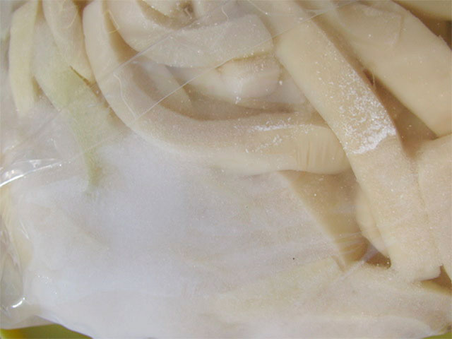 ８ヶ月経過後の塩漬けメンマ状況
